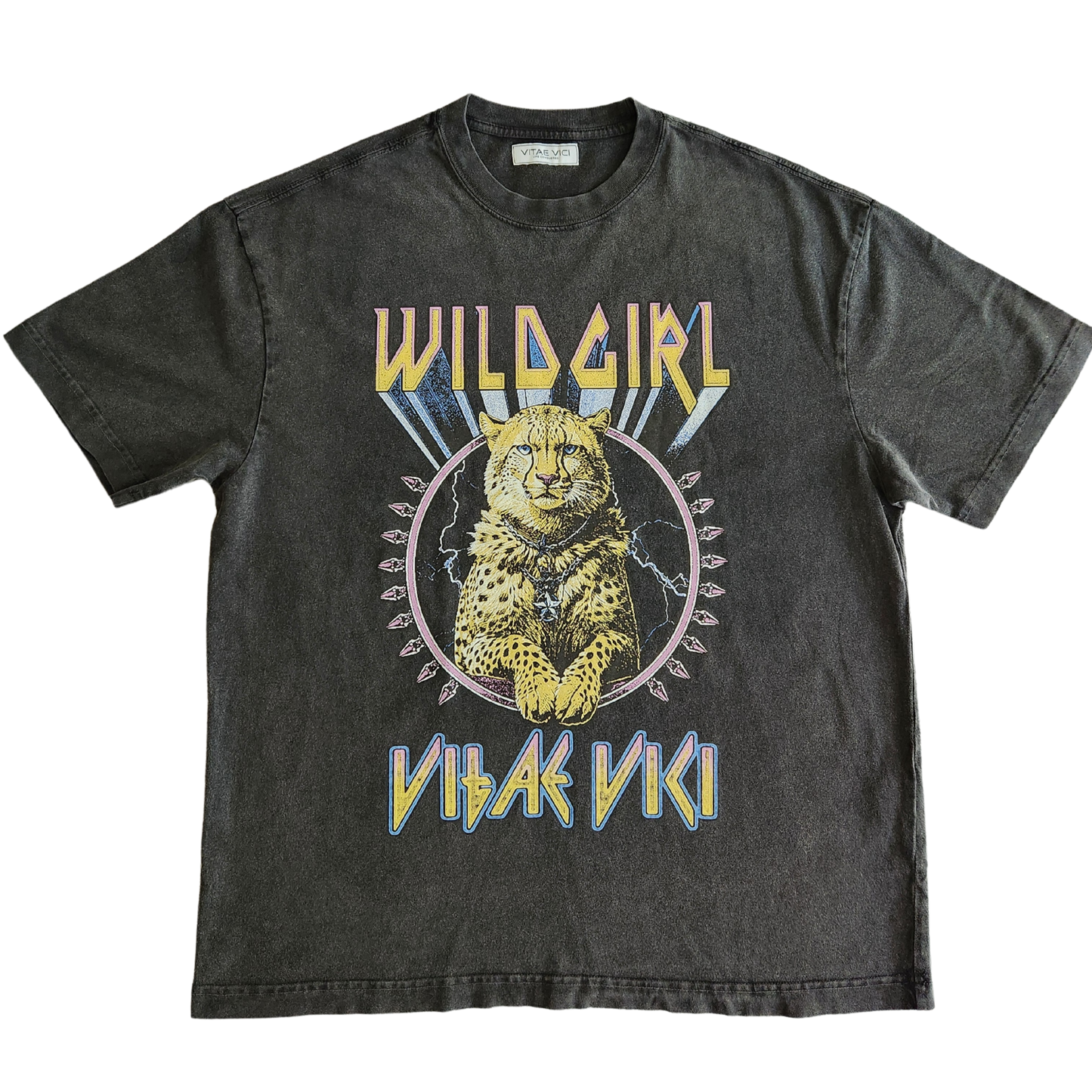 Wild Girl tee in retro gray